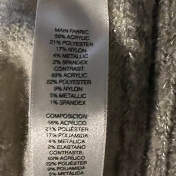 CHICOS Metallic Ribbed Shawl Collar Open Front Cardigan Sweater Size 3 US 14/16 - Picture 4 of 11